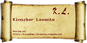 Kinszker Levente névjegykártya